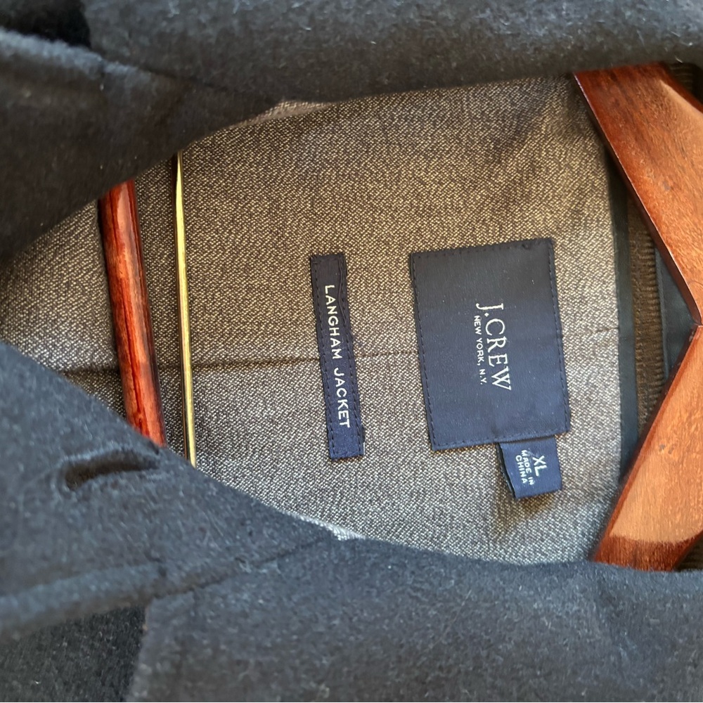 J. Crew Men's Black Jacket with Buttons and brown corduroy detail - Picture 7 of 7